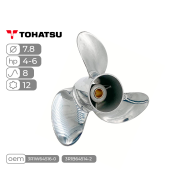 Винт гребной  Skipper для Tohatsu 4-6HP нержавеющий, диаметр - 7.8", шаг 8"