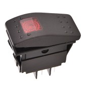 Переключатель двухпозиционный Skipper (ON)-OFF 12В 20А, 5 контактов, с подсветкой Переключатель двухпозиционный Skipper (ON)-OFF 12В 20А, 5 контактов, с подсветкой