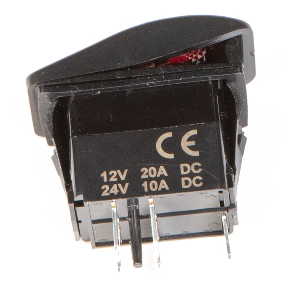 Переключатель двухпозиционный Skipper (ON)-OFF 12В 20А, 5 контактов, с подсветкой