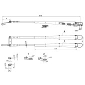 Поводок стеклоочистителя пантографный W.E 500-600мм, посадка на вал M8-10 (тип-H)