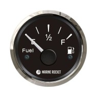 Указатель уровня топлива 0-190 Ом (ЕВРО), черный циферблат, нержавеющий ободок, д. 52 мм, Marine Rocket Указатель уровня топлива 0-190 Ом (ЕВРО), черный циферблат, нержавеющий ободок, д. 52 мм, Marine Rocket