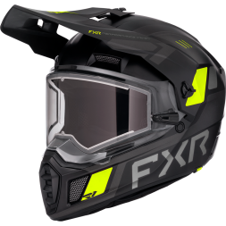 Шлем FXR Clutch w/ E Shield с подогревом Black/HiVis, 2XL