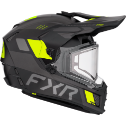 Шлем FXR Clutch w/ E Shield с подогревом Black/HiVis, 2XL