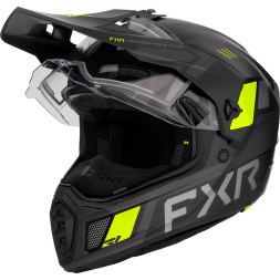Шлем FXR Clutch w/ E Shield с подогревом Black/HiVis, 2XL