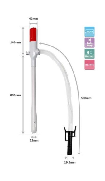 Насос электрический для перекачки топлива на батарейках