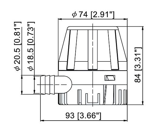 Помпа осушительная, 12 В, 450GPH (1703.25 л/ч)