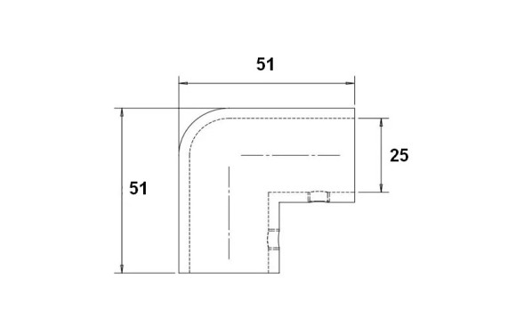 Колено леера (25,4 мм), 90 град, Marine Rocket Колено леера (25,4 мм), 90 град, Marine Rocket