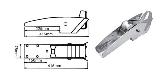 Роульс для якоря с качающимся роликом, нержавеющий, Marine Rocket Роульс для якоря с качающимся роликом, нержавеющий, Marine Rocket