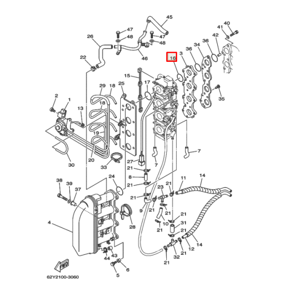 Кольцо уплотнительное карбюратора Yamaha F40-50 (62Y) 93210-30MH4