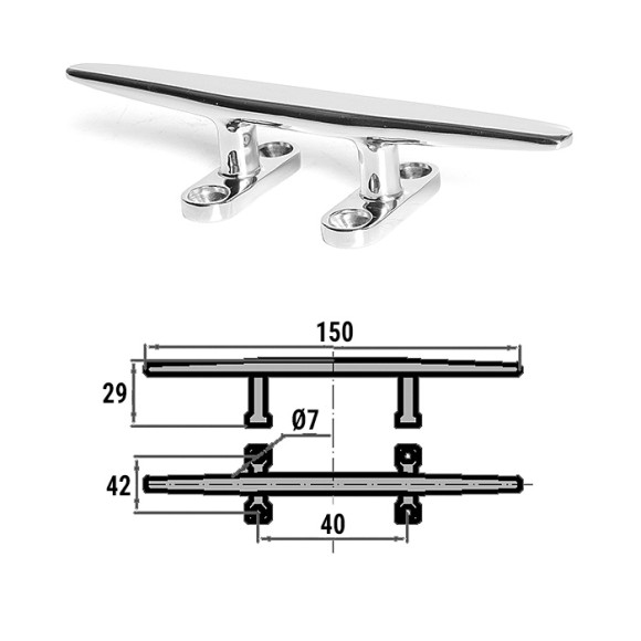 Утка швартовая сталь 150мм Утка швартовая сталь 150мм