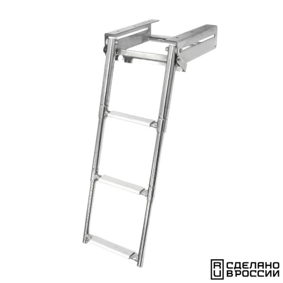 Трап телескопический выдвижной с фиксирующим механизмом, 3 белых ступени (ширина 291 мм.)