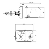 Электропривод стеклоочистителя W.E, длина резьбы 55 мм, посадка М8-10, 90°, 12В