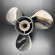 Гребной винт Suzuki DT40-DT65, DF40-DF50, DF40A-DF60A (3x11-3/4x15) (Сталь)