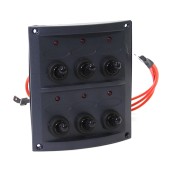 Панель переключателей 6 шт с резиновыми колпачками, LED индикацией NEKEKE Панель переключателей 6 шт с резиновыми колпачками, LED индикацией NEKEKE