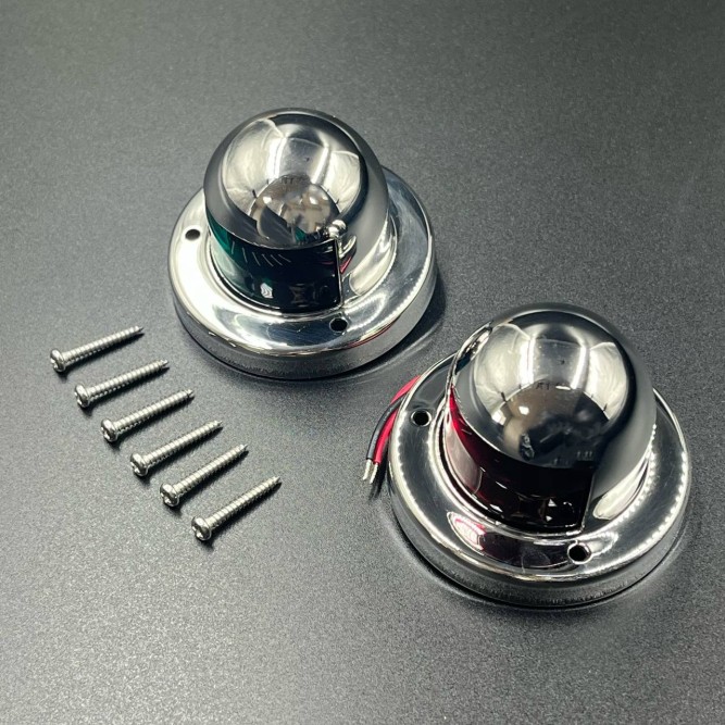 Огни ходовые LED (красный, зеленый) корпус нерж. (Sunfine)