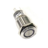 Переключатель кнопочный с фиксацией вкл/выкл зеленая подсветка 12В NEKEKE