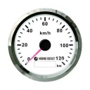 GPS-спидометр аналоговый 0-120 км/ч, белый циферблат, нержавеющий ободок, выносная антенна, д. 85 мм, Marine Rocket