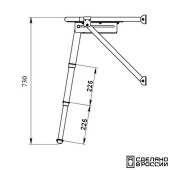 Платформа кормовая с трапом 3 ступени черные