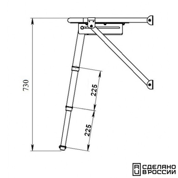 Платформа кормовая с трапом 3 ступени черные