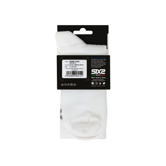 Носки SIXS Logo White Carbon/White, 40/43, Артикул: SHLG-II-BIBI