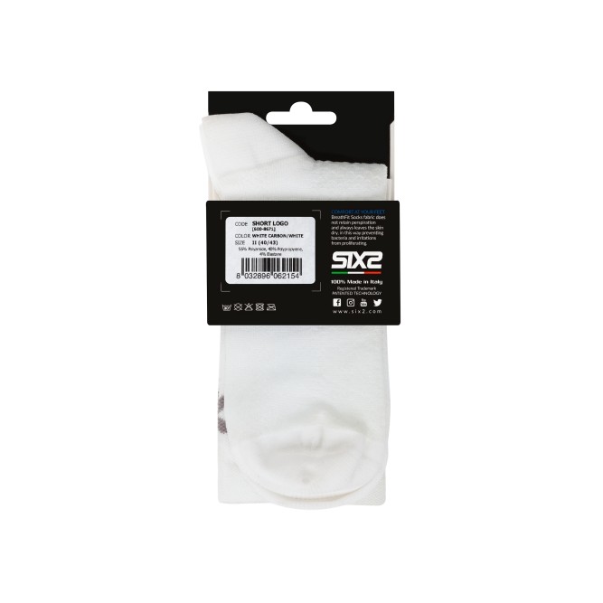 Носки SIXS Logo White Carbon/White, 40/43, Артикул: SHLG-II-BIBI