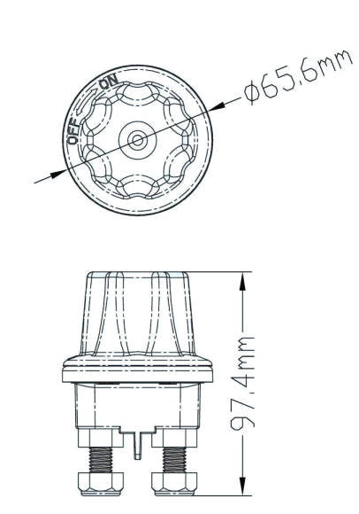 Выключатель массы Heavy Duty "ON-OFF" (1 АКБ) 180А Выключатель массы Heavy Duty "ON-OFF" (1 АКБ) 180А