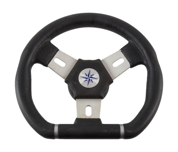Колесо рулевое ELBA SPORT, спицы серебрянные 280 мм, чёрный