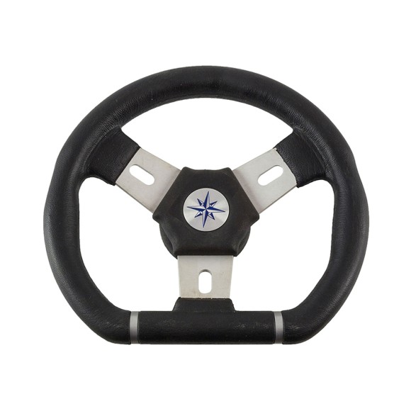 Колесо рулевое ELBA SPORT, спицы серебрянные 280 мм, чёрный