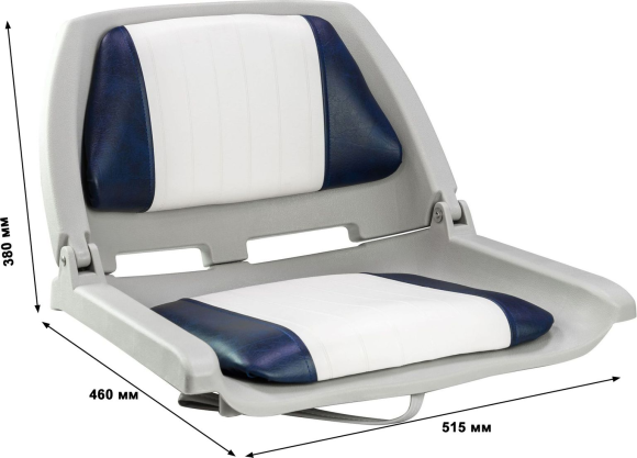 Кресло мягкое складное, обивка винил, цвет белый/синий, Marine Rocket