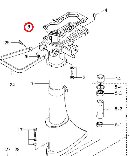 Прокладка под блок Tohatsu 2.5-3.5 (KACAWA)